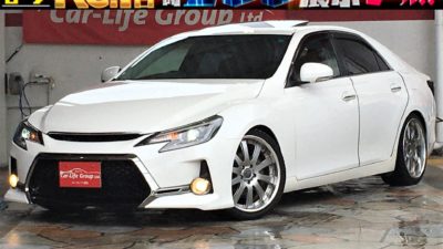 マークＸ　☆２５０Ｇ・リラックスセレクション☆人気車種！！スタイリッシュ・中期Ｇ’ｓ仕様カスタム車輛！！中期型ヘッドライト・社外スモークテールレンズ！！フロント中期Ｇ’ｓバンパーエアロ・リア中期バンパー装着済！！車高調ローダウンカスタム！納車時新品タイヤ装着！☆車検２年付☆