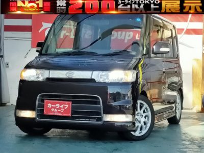 タントカスタム　VS　☆格安☆　月々1万円台～(^^♪　とにかく安いお車をお探しの方にオススメです♪天井高めの人気のハイトールワゴン！！！！見た目もクールな社外ダウンサスでかっこよくキマってます♪嬉しい車検2年付き、タイミングベルト交換済！！！