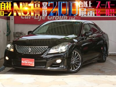 クラウン　アスリートGパッケージ　高グレード！！　ドレスアップ車両！！　車高調＆社外アルミホイール18インチ　純正HDDナビ＆地デジフルセグ走行時視聴可能♪♪♪　黒革レザーシート＆シートエアコン＆パワーシート　中も外もカッコ良く決まってます♪♪♪　☆車検2年付き☆