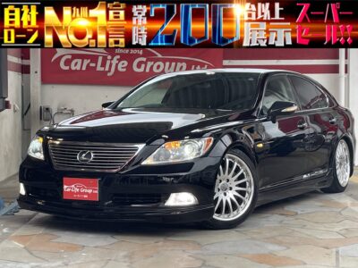 ＬＳ４６０　Ｉパッケージ☆人気の黒のＬＳ４６０！！社外ハーフ３点フルエアロ&サスコン&カールソン２０インチＡＷ装備のカスタム車輌！！純正マルチナビ地デジフルセグ走行中視聴可&バックカメラ&ビルトインＥＴＣ&黒革レザーパワーシート&シートエアコン等ラグジュアリー感満載の装備多数(^_-)-☆　車検２年付！！