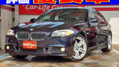 BMW　5シリーズ　528i　Mスポーツ　カーライフ初登場！！　☆総合評価優良車☆　走行4万㎞台！！！　セダンの広さがありスポーツ性能も兼ね備えた1台　高級感のある室内、黒革レザーシート＆パワーシート　スポーツモード切り替え可能！　バックカメラやクリアランスソナーで駐車楽々♪