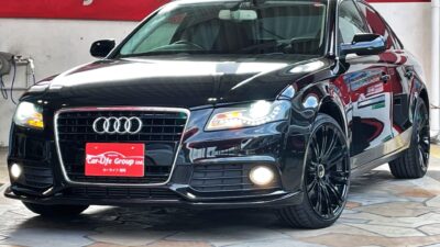 アウディ　Ａ４　★１．８ＴＦＳＩ　ＳＥパッケージ★ターボ車！！人気の欧州ミドルセダン！！軽快なフットワーク！！純正ナビ＆フルセグＴＶ！！本革キャメル系パワーシート！！フロントリップスポイラー＆社外１９インチブラックＡＷ！！★総合評価優良車★車検２年付★