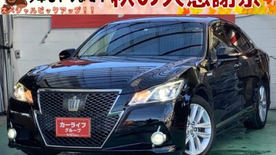 CROWN   クラウンハイブリッド　アスリートS　210型TOKYO店初入庫❕❕❕❕　★車検2年付★　純正ＨＤＤマルチナビ(地デジフルセグTV、Bluetooth、DVD）左右独立エアコンでロングドライブにも最適(^^)/　　レーダークルーズコントロールで高速道路もスイスイ走行できます🎵　HIDヘッドライト&LEDフォグで夜間でも安心の明るさ💡　ハイブリッド車で検討されている方にとにかくオススメしたい1台です！