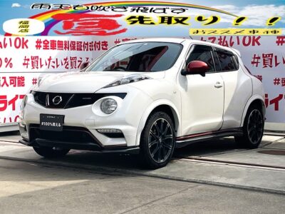JUKE    ジューク　★ニスモ・４ＷＤ★　待望のニスモタイプＳＵＶ・ジューク！！力強い走りと瞬発性も兼ね添えた１．６Ｌ直噴ターボエンジン！！ニスモチューニングで馬力２００ｐｓ！！ニスモ専用エアロ～専用セミバケットシートまでＧＴーＲにも採用される＜エアロダイナミクステクノロジー＞ＡＬＬ ＭＯＤＥ４×４－ｉ雪道可能！！車検2年付！！🎥＂高画質ムービー有▶🚗福岡店専用HPでも在庫確認可能‼✨ 【carlifegroup.fukuoka.jp/】で検索🕵️‍♂️