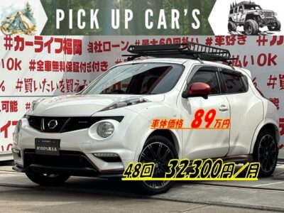 JUKE    ジューク　★ニスモ・４ＷＤ★【カスタム】　💎ニスモタイプＳＵＶ・ジューク💎ルーフラック付で荷物載せやアウトドアにも便利⛺力強い走りと瞬発性も兼ね添えた１．６Ｌ直噴ターボエンジン🔥ニスモチューニングで馬力２００ｐｓ！！🔥ニスモ専用エアロ～専用セミバケットシートまでＧＴーＲにも採用される🏁＜エアロダイナミクステクノロジー＞ＡＬＬ ＭＯＤＥ４×４－ｉ雪道可能🚙！！車検2年付！！納車時新品タイヤ装着🚗福岡店専用HPでも在庫確認可能‼✨ 【carlifegroup.fukuoka.jp/】で検索🕵️‍♂️