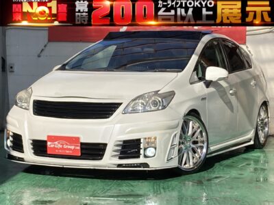 PRIUS     プリウス　G　♬大人気の３０プリウスＨＹＢＲＩＤカスタム車両♪カスタム点多数❕❕ 　☆総合評価優良車☆　🔥社外フルエアロ＆車高調＆TOM‘ｓ4本出しマフラー＆社外ステアリング＆社外シフトスイッチ＆社外テールランプ＆社外１９インチアルミホイール🔥　サンルーフ＆クルーズコントロールなど充実した装備多数付いております✨　💥車検2年付💥