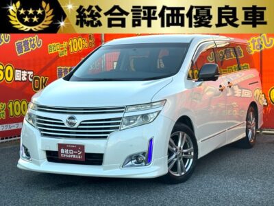 ELGRAND　エルグランド　ハイウェイスター　✨総合評価優良車✨　高級感のある黒革シートカバー👑　助手席&セカンドシートオットマンでゆったりのんびりできます🎵　大人数でのお出かけにも大活躍間違いなし⚡　両側パワースライドドアで乗り降りラクチン👪　夜間の走行にHIDヘッドライト&フォグで明るく照らします🌞　バックカメラ&アラウンドビューモニターで駐車時の後方の安全もバッチリです🎥　後席にはWエアコン・純正フリップダウンモニターで快適空間🌃 　✨車検2年付✨　🌜TOKYO店専用HPにて更新中❗ carlifegroup.tokyo.jpで検索🕵️‍♂️🌛《1年保証付》