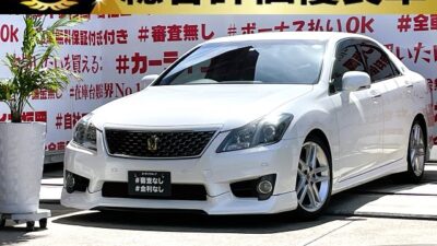 CROWN　クラウン　アスリート【後期型】【カスタム】✨総合評価優良車✨ＲＳ★Ｒローダウン＆フロント社外エアロ装着済💎前席はパワーシートの豪華装備💺純正ＨDDナビでフルセグＴＶ内蔵📺走行中映像視聴可能👀駐車時や狭い道でも安心・安全のバックカメラ装備📷高速道路で大活躍のビルドインETC&クルーズコントロール搭載🗾夜間走行時に視認性抜群のHIDヘッドライト&フォグライト🔦 ✨車検2年付き✨月々３万円台～OK✨🚗福岡店専用HPでも在庫確認可能‼✨ 【carlifegroup.fukuoka.jp】で検索🕵️‍♂️　