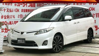 ESTIMA　エスティマ　アエラス　Ｇエデション【特別仕様車グレード】＂大解放の大型ムーンルーフ付🪟・フロントはチルトＵＰで空気循環もＯＫ🌞＂純正ＳＤナビ🗾ＤＶＤ💿Ｂｌｕｅｔｏｏｔｈ🎶📱📞フルセグＴＶ内蔵型📺走行中映像視聴可能👀ゆったり7人乗り💺オットマン付シート💺リクライニングで星🌌を眺めるのもＯＫ✨両側パワースライド🚪＆クルーズコントロール機能付🚘月々２万円台～お支払ＯＫです👛🌈納車時新品タイヤ装着🌈🚗福岡店専用HPでも在庫確認可能‼✨ 【carlifegroup.fukuoka.jp/】で検索🕵️‍♂️