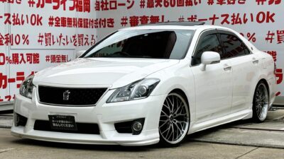 CROWN　クラウン　アスリート【後期型】【カスタム】＂カスタムタイプ・スポーティーセダン＂💎TEIN車高調ローダウン💎ロクサーニマルチフォルケッタⅡ20ｲﾝﾁAW💎社外３点ハーフエアロ💎＂純正マルチＨＤＤナビ🗾ＤＶＤ💿Ｂｌｕｅｔｏｏｔｈ🎶📱📞フルセグＴＶ内蔵型📺走行中映像視聴可能👀高速道路で大活躍のビルドインETC&クルーズコントロール搭載🗾夜間走行時に視認性抜群のHIDヘッドライト&フォグライト🔦 ✨車検2年付き✨🚗福岡店専用HPでも在庫確認可能‼✨ 【carlifegroup.fukuoka.jp】で検索🕵️‍♂️