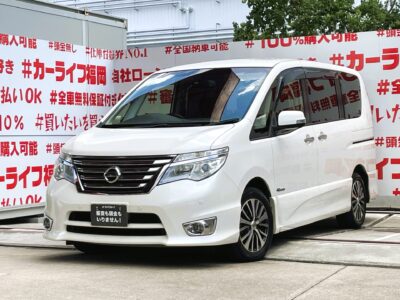 SERENA　セレナ　ハイウェイスター Ｖセレクション＋ＳａｆｅｔｙⅡ Ｓ－ＨＹＢＲＩＤ【総合評価優良車】【特別仕様車】【後期型】　✨人気グレードの再入庫👀内外装オシャレな１台✨純正８インチＳＤナビ🗾ＤＶＤ💿Ｂｌｕｅｔｏｏｔｈ🎶📞フルセグＴＶ内蔵型📺走行中映像視聴可能👀純正フリップダウンモニター搭載📺安心・安全機能エマージェンシーブレーキ＆ＬＤＷ（車線逸脱防止機能）搭載🚥明るいＬＥＤヘッドライト採用💡カタログ燃費・ＪＣ０８モード１６ｋｍ／Ｌ🍃アラウンドビューモニター付きで駐車も楽々📹嬉しいワンオーナー車👆月々３万円台～ＯＫ🚗車検２年付🌈福岡店専用HPでも在庫確認可能‼✨ 【carlifegroup.fukuoka.jp/】で検索🕵️‍♂️