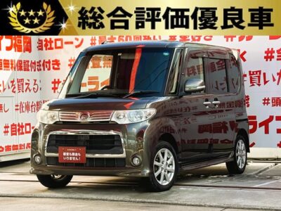 TANTO CUSTOM　タント　カスタムX 【総合評価優良車】✨ 💎人気の低価格ハイトワゴン・スライドドアー💎センターピラーレス＆パワースライドドアー『ミラクルオープンドアー』🚪 社外ナビ🗾ＤＶＤ📀Ｂｌｕｅｔｏｏｔｈ🎶📞フルセグＴＶ内臓型📺走行中映像視聴可能👀 リアシートアレンジ次第でラゲッジスペースも自在な万能車輌😲 夜間走行も視界良好なHIDヘッドライト&フォグランプ💡車検２年付🚗福岡店専用HPでも在庫確認可能‼✨ 【carlifegroup.fukuoka.jp/】で検索🕵️‍♂️