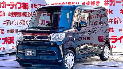 SPACIA HYBRID スペーシアハイブリットX 安心・安全機能🚨デュアルセンサーブレーキサポート搭載👀両側パワースライドドアで乗り降りや荷物の出し入れラクラク👪ストラーダメモリーナビ🗾CD📀Bluetooth🎶📱📞ワンセグTV内蔵型📺リアサイドシェード&スリムーサーキュレーター付🌀リアシートも快適に乗車できます🌈ハイトワゴンで室内空間広々♪🤩 リアラゲッジスペースもシートを倒せば広々で荷物も沢山乗ります✨🚗福岡店専用HPでも在庫確認可能‼✨ 【carlifegroup.fukuoka.jp/】で検索🕵️♂️