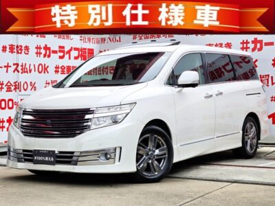 ELGRAND　エルグランド　ライダー　黒本革パワーシート仕様【特別仕様車】💎ツインムーンルーフ付の大人気グレード💎助手席・後席オットマン&キャプテンシートなど高級感ある車内😎ツインルーフ付きで開放感があります💡７人乗りレザーキャプテンシート・オットマン機能付💎純正メーカーナビBluetooth🗾ＣＤ・ＤＶＤ💿📱🎶フルセグＴＶ内蔵型📺走行中映像視聴可能👀純正１１インチ電動フリップダウンモニター📺後席独立のWエアコン🍀ＨＩＤヘッドライト＆フォグランプで夜間の明るさも確保💡福岡店専用HPでも在庫確認可能‼✨ 【carlifegroup.fukuoka.jp/】で検索🕵️‍♂️