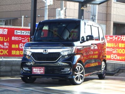 N-BOX　カスタム　G　L　ホンダセンシング　レーダークルーズコントロールやレーンキープアシスト、衝突軽減ブレーキなど軽自動車とは思えない豪華装備が盛り沢山✨️　前後ドライブレコーダーでもしものときでも安心です🎥　純正SDナビで走行中フルセグTV･DVD視聴可能📺️📀　Bluetoothオーディオ視聴可能です🎶　バックカメラや誤発進抑制機能で駐車時も安心です📸　🌜大阪店専用HPも要チェック❗carlifegroup.jp で検索🕵️‍♂️　Instagram・Twitter・TikTokも随時更新中❗❗🌛《1年保証付》