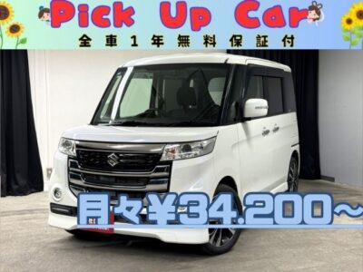 SPACIA CUSTOM Z スペーシアカスタムZ　ターボ　✨人気のハイトワゴン＂デュアルカメラブレーキサポート装着車👀 走行距離6万キロ台の低走行車両😆　SDナビ🗾ＣＤ・ＤＶＤ💿🎶フルセグＴＶ📺　明るいＨＩＤヘッドライト＆LEDフォグランプで夜間視野性も抜群👀　両側スライドドア（左側パワースライドドア）搭載🚪乗り降りや荷物の出し入れラクラクです👪　JC08モード・カタログ燃費26.8km/リットル🍃　バックカメラで駐車時も安心です😆　🌜TOKYO店専用HPにて更新中❗ carlifegroup.tokyo.jpで検索🕵️‍♂️🌛《1年保証付》