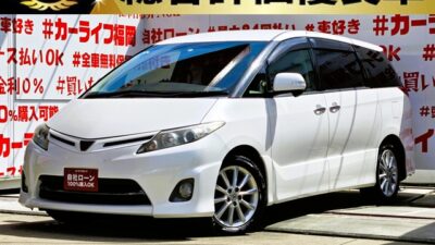 ESTIMA　エスティマ　アエラス　Gエデション【特別仕様車】【総合評価優良車】月々２万円台～ＯＫ✨直進安定性抜群の流線形ボディー✨ストラーダＳＤナビ🗾ＤＶＤ📀Ｂｌｕｅｔｏｏｔｈ📞フルセグＴＶ内臓型📺走行中映像視聴可能🎶７人乗りキャプテンシート💺タイプ・オットマン機能付きでクルーズ気分🚢✨乗り降り楽々の両側パワースライドドア🚪クルーズコントロール＆ビルドインＥＴＣで高速道路での長距離走行も楽々快適🌈納車時新品タイヤ装着🌈車検２年付🚗福岡店専用HPでも在庫確認可能‼✨ 【carlifegroup.fukuoka.jp/】で検索🕵️‍♂️