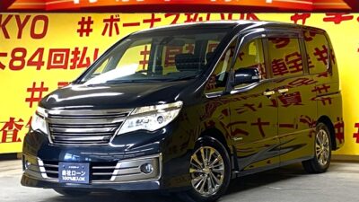 SERENA セレナ ライダー  S-HYBRIDブラックライン【特別仕様車】【後期型】✨ ワンオーナー🎉 純正SDナビ🗾地デジフルセグTV📺DVD📀フリップダウンモニター＋バックカメラ付😄　乗り降りラクラクな両側パワースライドドア🚪　ETC&クルーズコントロール機能つき！　夜間でも明るいHIDヘッドライト＆フォグランプ🔦　🌛TOKYO店専用HPにて更新中❗ carlifegroup.tokyo.jpで検索🕵️‍♂️🌛《1年保証》