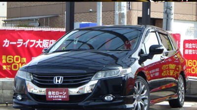 オデッセイ　アブソルート　《ユーザー買取車》　月々低価格でお乗りいただけます🙌　ハーフレザーシートで高級感あり✨　パドルシフトや純正18インチAWを標準装備としたスポーティグレードの『アブソルート』💫　現在も根強い人気の4代目です🤩　🌜大阪店専用HPも要チェック❗carlifegroup.jp で検索🕵️‍♂️　Instagram・Twitter・TikTokも随時更新中❗❗🌛《1年保証付》