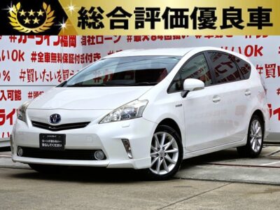 PRIUSα　プリウスα　Ｓツーリングセレクション　【総合評価優良車】💎フロント・リアハーフエアロ付💎カタログ燃費２６．２ｋｍ／Ｌ🍃の大人気ＨＶ車🤩純正ＨＤＤナビ🗾ＤＶＤ💿地デジフルセグＴＶ内蔵型📺Ｂｌｕｅｔｏｏｔｈ🎶📞ＬＥＤヘッドライト＆フォグランプ💡夜間視野性もバッチリ😊車検２年付🚗福岡店専用HPでも在庫確認可能‼✨ 【carlifegroup.fukuoka.jp/】で検索🕵️‍♂️