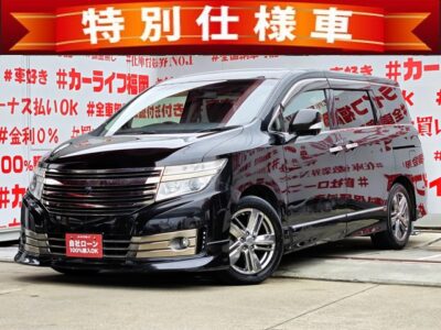 ELGRAND エルグランド　ライダー ブラックライン 黒本革マニュアルシート　【特別仕様車】　月々２万円台～ＯＫ🔥純正ＨＤＤナビ🗾ＤＶＤ💿Ｂｌｕｅｔｏｏｔｈ📱🎶フルセグＴＶ内蔵型📺走行中映像視聴可能👀高級感溢れるインパネ内装・本革シート装備💺！！両側パワースライドドア機能＆電動リアゲート付で女性でも開け閉め楽々✨７人乗りキャプテンシート・オットマン機能付💎純正フリップダウンモニターでリアのエンタメも充実💎👀納車時新品タイヤ装着🌈車検２年付🚗福岡店専用HPでも在庫確認可能‼✨ 【carlifegroup.fukuoka.jp/】で検索🕵️‍♂️