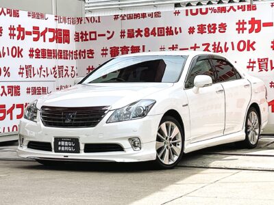 CROWN　クラウン　ハイブリッド　Lパッケージ　【後期型】【カスタム】💎モデリスタハーフ３点エアロ付💎＂人気のハイブリッドセダン・月々３万円台～ＯＫ😲＂🌈ＦＲ駆動・３，５００ｃｃ　２９６馬力の高出力６気筒＋モーターエンジン😲純正ＨＤＤナビ🗾ＤＶＤ📀Ｂｌｕｅｔｏｏｔｈ📱📞フルセグＴＶ内蔵型📺走行中映像視聴可能💺クルーズコントロー機能能付・楽々の高速運転🚙🌈納車時新品タイヤ装着🌈”車検2年付”🚗福岡店専用HPでも在庫確認可能‼✨ 【carlifegroup.fukuoka.jp/】で検索🕵️‍♂️
