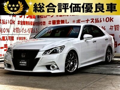 CROWN　クラウン　アスリートS　【総合評価優良車】【カスタム】＂迫力のグリル一体型バンパー・２１４型再入庫＂💎人気ホイールＲＡＹＳ１９インチＡＷ＆新品車高調装着済💎パワーシート＆本革シート＆シートエアコン装備で快適装備多数🌈純正メーカ―ＨＤＤナビ🗾ＤＶＤ💿Ｂｌｕｅｔｏｏｔｈ🎶📱📞フルセグＴＶ内蔵型📺走行中映像視聴可能👀トヨタマルチオペレーションタッチ👆エアコンシステム🌀ＨＩＤヘッドライト＆純正ＬＥＤフォグランプ採用💡夜間視野性もバッチリ😊月々４万円台～ＯＫ🌈車検２年付🚗福岡店専用HPでも在庫確認可能‼✨【carlifegroup.fukuoka.jp/】で検索🕵️‍♂️