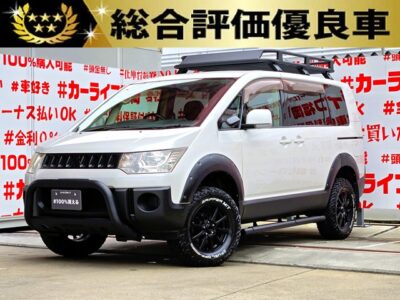 DELICA　デリカD5　パワースライドエクシード８人乗り　【カスタム】【総合評価優良車】💎Ｇｉ・ＧＥＡＲフルカスタムの１台💎Ｇｉ・ＧＥＡＲグリルガードブルバー＆サイドステップ＆オーバーフェンダー＆リフトアップコイル＆リアラダー＆ルーフラック装着済💎ＤＡＹ ＣＲＯＳＳ１６インチＡＷ＆ＧＲＩＰＰＥＲ🛞Ｍ／Ｔタイヤ装着済💎両側スライドドア・左側パワースライドドア付で乗り降り楽々快適🚪高速走行はクルーズコントロールで楽々運転🏁純正ＨＤＤナビ🗾ＤＶＤ💿🚗福岡店専用HPでも在庫確認可能‼✨【carlifegroup.fukuoka.jp/】で検索🕵️‍♂️