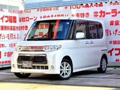 TANTO CUSTOM　タント　カスタムX【後期型】✨走行６万ｋｍ台💎人気の低価格ハイトワゴン・スライドドア😲💎センターピラーレス＆左側スライドドア『ミラクルオープンドア』👀 リアシートアレンジ次第でラゲッジスペースも自在な万能車輌😲 夜間走行も視界良好なＨＩＤヘッドライト&フォグランプ💡納車時新品タイヤ装着🚗福岡店専用HPでも在庫確認可能‼✨ 【carlifegroup.fukuoka.jp/】で検索🕵️‍♂️