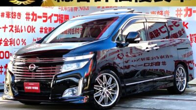 ELGRAND　エルグランド　350ハイウェイスタープレミアム　　【総合評価優良車】　💎ツインムーンルーフ付💎ＷＯＲＫ２０インチＡＷ装着済み💎月々２万円台～ＯＫ✨純正ＨＤＤナビ🗾ＤＶＤ💿Ｂｌｕｅｔｏｏｔｈ📱🎶フルセグＴＶ内蔵型📺高級感溢れるインパネ内装・本革シート装備💺！！両側パワースライドドア機能＆電動リアゲート付で女性でも開け閉め楽々✨７人乗りキャプテンシート・オットマン機能付💎純正電動フリップダウンモニターでリアのエンタメも充実🌈車検２年付🚗福岡店専用HPでも在庫確認可能‼✨ 【carlifegroup.fukuoka.jp/】で検索🕵️‍♂️
