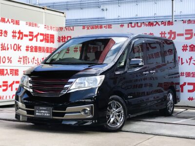 SERENA　セレナ　ライダーブラックラインS-HV　”AUTECHがカスタムを施したコンプリートカー再入荷🚗”ご家族での遠出も楽しい純正SDナビ🗾フルセグTV📺フリップダウンモニター🖥️CD・DVD再生可能📀Wエアコンで後席の空調も快適👌乗り降りラクチン両側電動スライドドア装備‼️クルーズコントロールで高速道路も楽々走行✨車検2年付💎福岡店専用HPでも在庫確認可能‼✨ 【carlifegroup.fukuoka.jp/】で検索🕵️‍♂️