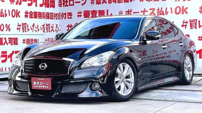 FUGA　フーガ　250GT　タイプP【カスタム】💎上級グレード・内外装程度良好💎月々２万円台～ＯＫ😲🔥大型オプションフロントバンパー＆ＢＬ⚡ＴＺ車高調装着済😲純正マルチナビ🗾Ｂｌｕｅｔｏｏｔｈ📱🎶フルセグＴＶ内臓型📺走行中視聴可👀ゴージャス内装の全席本革パワーシート💺全席シートヒーター💺前席シートエアコン装備🌀リア・ワイトレ装着で純正ＡＷでもバッチリツラ決まり🚗納車時新品タイヤ装着🎉車検２年付🌈🚗福岡店専用HPでも在庫確認可能‼✨ 【carlifegroup.fukuoka.jp/】で検索🕵️‍♂️