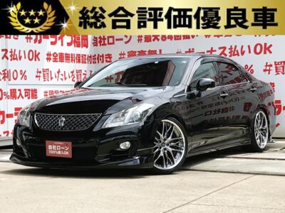 CROWN　クラウン2.5アスリート　ナビパッケージ【総合評価優良車】【カスタム】💎社外エアロ＆車高調ローダウン、トムスマフラー、20インチ社外アルミ💎アルパインツィーター＆ウーファーで音響もバツグン👌純正HDDナビ🗾フルセグTV📺バックカメラ📷社外ガラスサンルーフで室内も明るく✨非の打ち所なし👍車検2年付🌈福岡店専用HPでも在庫確認可能‼✨ 【carlifegroup.fukuoka.jp】で検索🕵️‍♂️