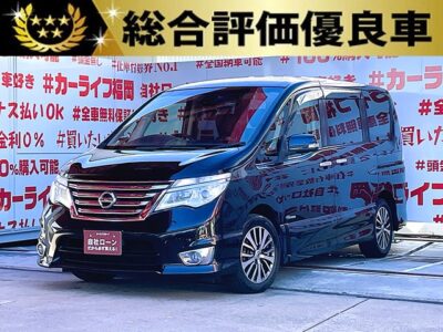 SERENA　セレナ　ハイウェイスター 　S-HYBRID【総合評価優良車】【後期型】　✨充実装備・内外装オシャレな１台✨純正ＳＤナビ🗾ＤＶＤ💿Ｂｌｕｅｔｏｏｔｈ🎶📞フルセグＴＶ内蔵型📺走行中映像視聴可能👀純正フリップダウンモニター搭載📺運転支援ＬＤＷ（車線逸脱防止機能）搭載🚥明るいＬＥＤヘッドライト採用💡🍃アラウンドビューモニター付きで駐車も楽々📹ドライブレコーダー付きで安心録画👆月々2万円台～ＯＫ🌈福岡店専用HPでも在庫確認可能‼✨ 【carlifegroup.fukuoka.jp/】で検索🕵️‍♂️