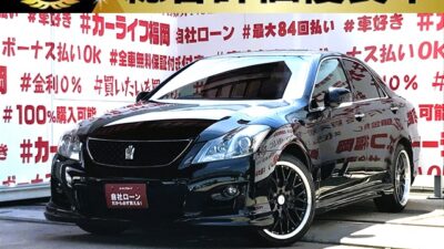 CROWN　クラウン2.5アスリート　ナビパッケージ【総合評価優良車】【カスタム】💎社外エアロ＆19インチ社外アルミホイール💎純正HDDナビ🗾フルセグテレビ📺バックカメラ📷ビルトインETC搭載のフル装備🚗シートメモリー付きレザーシートはシートベンチレーション付きで夏も快適💺月々2万円台で登場です‼️車検2年付🌈福岡店専用HPでも在庫確認可能‼✨ 【carlifegroup.fukuoka.jp】で検索🕵️‍♂️