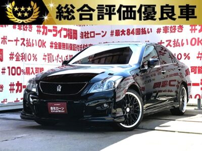 CROWN　クラウン2.5アスリート　ナビパッケージ【総合評価優良車】【カスタム】💎社外エアロ＆19インチ社外アルミホイール💎純正HDDナビ🗾フルセグテレビ📺バックカメラ📷ビルトインETC搭載のフル装備🚗シートメモリー付きレザーシートはシートベンチレーション付きで夏も快適💺月々2万円台で登場です‼️車検2年付🌈福岡店専用HPでも在庫確認可能‼✨ 【carlifegroup.fukuoka.jp】で検索🕵️‍♂️
