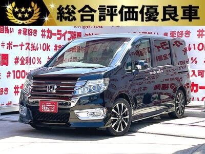 STEPWGN　ステップワゴン　スパーダZ　クールスピリット【後期型】【総合評価優良車】＂人気グレード＂両側パワースライドドアー付・月々２万円台～ＯＫ😲＂純正インターナビ🗾ＤＶＤ💿ハンズフリー📞フルセグＴＶ内蔵型📺ハーフレザーシートで高級感も演出💺安定のグリップ感・革巻きハンドル👐ステアリングスイッチ・パドルシフト付の豪華ステアリング周り装備👐３列目シート・床下収納で低重心ミニバンの安定性・収納スペースを大きく確保🧳高速運転はクルーズコントロールにお任せ🚗🌈納車時新品タイヤ装着🌈福岡店専用HPでも在庫確認可能‼✨ 【carlifegroup.fukuoka.jp/】で検索🕵️‍♂️