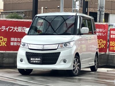 パレットSW　TS　上級ターボエンジンモデル🔥　フルセグTV・DVD視聴やBluetoothオーディオ接続可能のSDナビ🎵　両側パワースライドドアで乗り降りも便利💺　月々お求めやすい価格で軽自動車お探しの方は是非🙌　🌜大阪店専用HPも要チェック❗carlifegroup.jp で検索🕵️‍♂️　Instagram・Twitter・TikTokも随時更新中❗❗🌛《1年保証付》