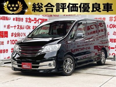 SERENA　セレナ　ライダー【総合評価優良車】【特別仕様車】✨オーテックジャパンがメッキパーツを施したライダーシリーズ低価格ミニバン✨ 💎内外装美車💎カロッツェリアナビ🗾ＤＶＤ💿Ｂｌｕｅｔｏｏｔｈ🎶📱📞フルセグＴＶ内蔵型📺走行中映像視聴可能👀 両側パワースライドドア装備で荷物の出し入れも乗り降りも楽々🚪 リアサイドシェード付・ＵＶ・プライバシーも安心👀明るいＬＥＤヘッドライト・ＬＥＤフォグランプ装着済💡🌀高速も楽々走行・クルコン付き🌈車検２年付🌈🚗福岡店専用HPでも在庫確認可能‼【carlifegroup.fukuoka.jp/】で検索🕵️‍♂️