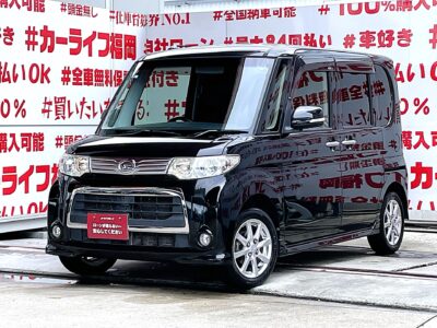 TANTO CUSTOM　タント　カスタムX 【後期型】✨月々１７，７００～ＯＫ😲 💎人気の低価格ハイトワゴン・スライドドアー😲💎センターピラーレス＆左側パワースライドドアー『ミラクルオープンドア』👀 リアシートアレンジ次第でラゲッジスペースも自在な万能車輌😲 純正ＨＤＤナビ🗾ＤＶＤ📀Ｂｌｕｅｔｏｏｔｈ🎶📱📞フルセグＴＶ内蔵型📺走行中映像視聴可能👀夜間走行も視界良好なHIDヘッドライト&フォグランプ💡納車時新品タイヤ装着🌈車検２年付🌈🚗福岡店専用HPでも在庫確認可能‼✨ 【carlifegroup.fukuoka.jp/】で検索🕵️‍♂️