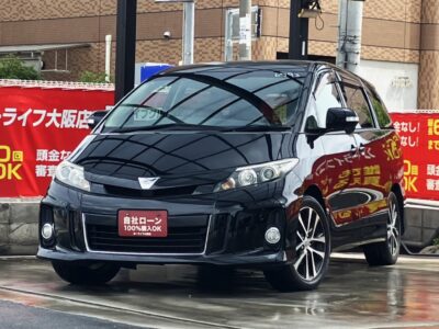 エスティマ　アエラス　～後期型～　2列目キャプテンシート＆オットマンの7人乗りtypeで広い室内💺　3列目床下格納や2列目はロングスライドできて荷物も多く載ります👏　Bluetoothオーディオ接続可能で後席はALPINE製フリップダウンモニターも搭載🎶　🌜大阪店専用HPも要チェック❗carlifegroup.jp で検索🕵️‍♂️　Instagram・Twitter・TikTokも随時更新中❗❗🌛《1年保証付》