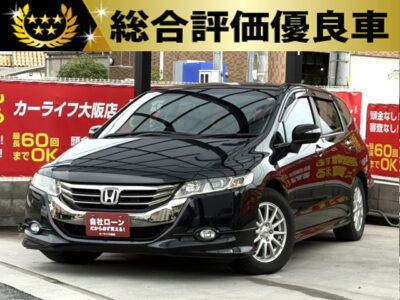 オデッセイ　Mエアロパッケージ　【総合評価優良車】　未だに人気の高い4代目オデッセイ🚗💨　3列目床下格納シートで普段使いもレジャーにも便利✨　走行性と快適性のバランスが取れた1台です✨️　バックカメラ搭載で駐停車も安心です👌　🌜大阪店専用HPも要チェック❗carlifegroup.jp で検索🕵️‍♂️　Instagram・Twitter・TikTokも随時更新中❗❗🌛《1年保証付》