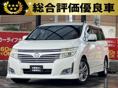 エルグランド　ハイウェイスター　【総合評価優良車】　キャプテンシート&オットマンの7人乗りtype💺　両側パワースライドドアで乗り降りラクラク💫　後席フリップダウンモニター搭載でファミリー様にも嬉しいですね✨　ハーフレザーシートや助手席側オットマンなど高級感満載の1台です🔱　🌜大阪店専用HPも要チェック❗carlifegroup.jp で検索🕵️‍♂️　Instagram・Twitter・TikTokも随時更新中❗❗🌛《1年保証付》