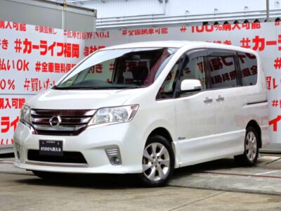 SERENA　セレナ　ハイウェイスター　S-HYBRID　＂低価格ハイブリッドミニバン＂月々２２８００円～ＯＫ👛両側パワースライドドア🚪＆ワンタッチオープナー付で乗り降り楽々✨純正ＳＤナビ🗾ＤＶＤ💿Ｂｌｕｅｔｏｏｔｈ🎶📱📞フルセグＴＶ内蔵型📺走行中映像視聴可能👀Ｗエアコンタイプでリア空調も温度操作ＯＫ👆🚪ウォークスルーで車内の行き来自由自在💺リアサイドシェード付・ＵＶ・プライバシーも安心👀高速走行はクルーズコントロール機能にお任せ・楽々運転🎉納車時新品タイヤ装着🌈車検２年付🌈🚗福岡店専用HPでも在庫確認可能‼✨