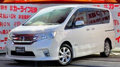 SERENA　セレナ　ハイウェイスター S-HYBRID Vセレクション　【特別仕様車】　✨低価格ハイブリッドミニバン✨💎カロッツェリア楽ナビ🗾ＤＶＤ💿Ｂｌｕｅｔｏｏｔｈ🎶📱📞フルセグＴＶ内蔵型📺走行中映像視聴可能👀 両側パワースライドドア装備で荷物の出し入れも乗り降りも楽々🚪 リアサイドシェード付・ＵＶ・プライバシーも安心👀Ｗエアコン機能付でリアも快適空調🌀アルパイン１０.２インチフリップダウンモニター付でリアのエンタメも充実👀高速も楽々走行・クルコン付🌈車検２年付🚗福岡店専用HPでも在庫確認可能‼【carlifegroup.fukuoka.jp/】で検索🕵️‍♂️