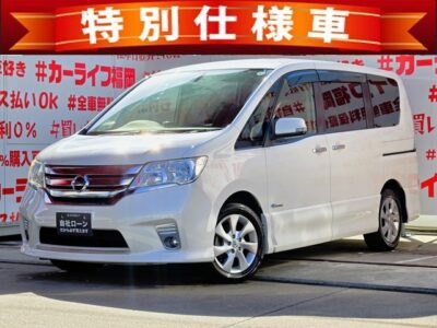 SERENA　セレナ　ハイウェイスター S-HYBRID Vセレクション　【特別仕様車】　✨低価格ハイブリッドミニバン✨💎カロッツェリア楽ナビ🗾ＤＶＤ💿Ｂｌｕｅｔｏｏｔｈ🎶📱📞フルセグＴＶ内蔵型📺走行中映像視聴可能👀 両側パワースライドドア装備で荷物の出し入れも乗り降りも楽々🚪 リアサイドシェード付・ＵＶ・プライバシーも安心👀Ｗエアコン機能付でリアも快適空調🌀アルパイン１０.２インチフリップダウンモニター付でリアのエンタメも充実👀高速も楽々走行・クルコン付🌈車検２年付🚗福岡店専用HPでも在庫確認可能‼【carlifegroup.fukuoka.jp/】で検索🕵️‍♂️