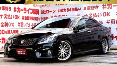 CROWN クラウン 2.5アスリート【総合評価優良車】【カスタム】💎トヨタブランドのフラッグシップサルーン💎純正メモリーナビ🗾地デジフルセグTV内蔵型🖥️Bluetooth接続可能🎶駐車・車庫入れも安心なバックカメラ📷高速走行時も快適クルーズコントロール🚗ビルトインETC車載器🚗前席は電動💺レザー調のフルカバー付きです💺夜間も明るいHIDヘッドライト🌟LEDフォグライト🌟マルチフォルケッタ19インチAW🛞TEIN車高調でローダウン🏎️キマっています👍🌈福岡店専用HPでも在庫確認可能‼✨【carlifegroup.fukuoka.jp/】で検索🕵️♂️