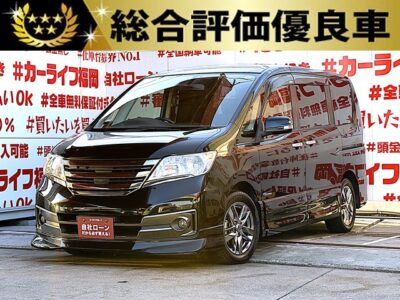 SERENA セレナ　ライダー　ブラックライン　S-HYBRID 【総合評価優良車】【特別仕様車】💎オーテックジャパンがメッキパーツを施したライダーシリーズミニバン💎純正ＳＤナビ🗾ＤＶＤ💿Ｂｌｕｅｔｏｏｔｈ📱📞フルセグＴＶ内蔵型📺走行中映像視聴可能👀リアのエンタメも１０．２インチアルパインモニターで十分に快適📺楽々開閉・両側パワースライドドアー🚪ロングスライドのセンターシートでアレンジ性も多彩💺クルーズコントロール装備🌈車検２年付🚗福岡店専用HPでも在庫確認可能‼✨【carlifegroup.fukuoka.jp/】で検索🕵️‍♂️