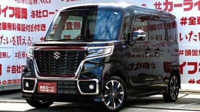 SPACIA スペーシアカスタム ハイブリッドGS 💎高年式・低走行ハイブリッドハイトワゴン💎スズキセーフティサポートで安全性・ハイブリッドでWLTCモード25.1km/Lの低燃費を担保✨10.1インチIPS液晶アンドロイドナビ搭載🗾アンドロイド13、スマートフォン連携でCarPlay・AndroidAutoを鮮明な画像でお楽しみ頂けます🖥️明るく見やすいLEDヘッドライト🌟乗り降り楽ちんの後席両側スライドドアです🚪車検2年付🌈🚗福岡店専用HPでも在庫確認可能‼✨ 【carlifegroup.fukuoka.jp/】で検索🕵️♂️