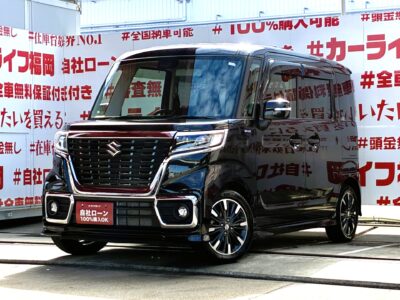 SPACIA　スペーシアカスタム　ハイブリッドGS　💎高年式・低走行ハイブリッドハイトワゴン💎スズキセーフティサポートで安全性・ハイブリッドでWLTCモード25.1ｋｍ/Lの低燃費を担保✨10.1インチIPS液晶アンドロイドナビ搭載🗾アンドロイド13、スマートフォン連携でCarPlay・AndroidAutoを鮮明な画像でお楽しみ頂けます🖥️明るく見やすいLEDヘッドライト🌟乗り降り楽ちんの後席両側スライドドアです🚪車検２年付🌈🚗福岡店専用HPでも在庫確認可能‼✨ 【carlifegroup.fukuoka.jp/】で検索🕵️‍♂️